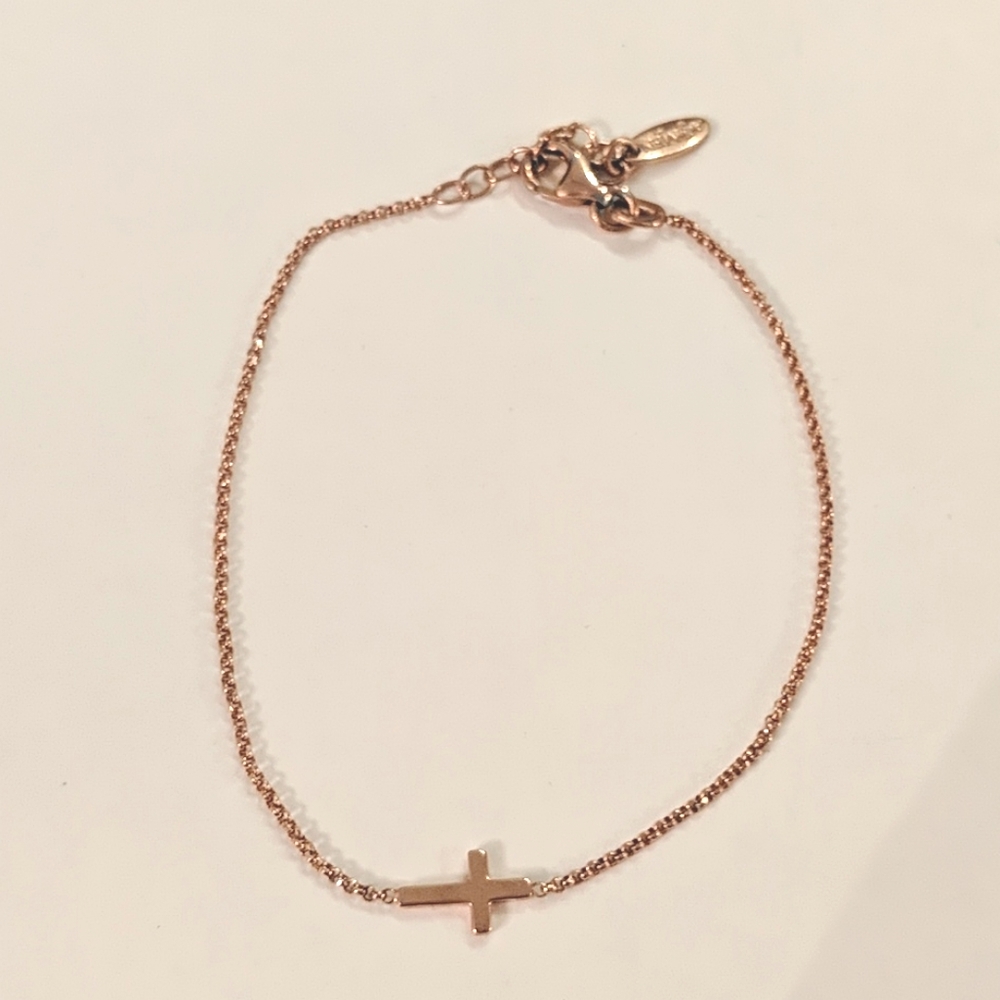 Rose Gold Cross Bracelet